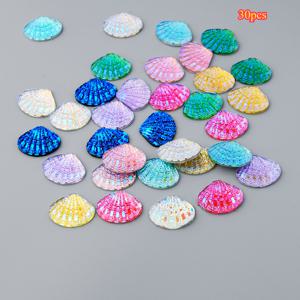 TEMU 30개 1.4x1.7cm AB 레진 글리터 플랫백 - 혼합 해조류 모양, 반짝이는 색상, 보석 만들기용, 결혼식 장식, DIY 공예, 스크랩북 & 휴일 공예 (할로윈/크리스마스/추수감사절), 공예용 조개껍데기, 스크랩북 용품, 해양 테마 장식, 질감 있는 표면