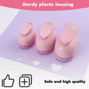 TEMU 3/8인치(1cm), 5/8인치(1.6cm), 1인치(2.5cm) 하트 펀치 세트, 스크랩북킹, 카드 만들기, DIY 포토 앨범, 선물 태그, 수제 컨페티용 3가지 크기의 하트 홀 펀치 세트