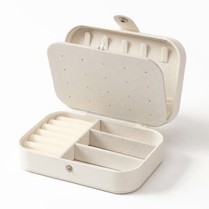 TEMU 1pc 우아한 보석 정리함 - 휴대용, 먼지 방지 보관함, 목걸이, 반지, 귀걸이용 구획 및 지퍼 포켓, 합성 가죽 외피, 선물로 이상적, 보석 상자