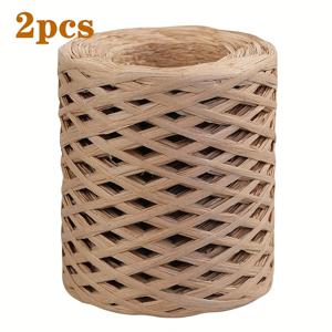 TEMU 2pcs Lafite Grass Woven Yarn - 200 Meters per Roll, 종이 기반 DIY 크로셰 및 니트 프로젝트용 직물, 손수 짠 바구니, 모자, 화장실용 종이 롤 포장 스트랩, 로프 크래프트에 이상적|뜨개실|화장지