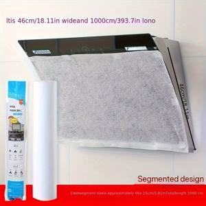 TEMU 1롤 46cm x 1000cm (15cm 세그먼트 디자인) 주방 후드 기름 방지 커버 - 일회용 흡수 오일 필터 종이, 사이드 스플래시 보호, 맞춤형 길이, 낭비 없음, 쉬운 청소, 요리 분사 보호, 간편 설치 필터, 효율적인 흡수력, 내구성 있는 주방 사용