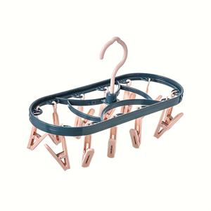 TEMU 1pc 플라스틱 건조대, 속옷, 양말 및 작은 옷을 위한 12개 클립 - 공간 절약형 하이너, 홈, 기숙사 및 정리된 세탁 관리에 적합, 실내 실외 건조 | 다목적 하이너 | 내구성 있는 플라스틱 랙, 하이너, 옷걸이, 옷걸이