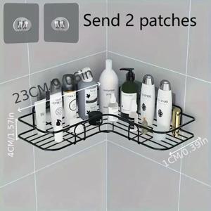 TEMU 1pc 스테인레스 스틸 코너 샤워 랙 - 녹지 않는, 벽걸이 욕실 보관 선반 샴푸, 톤러 및 화장품, 샤워 캐디
