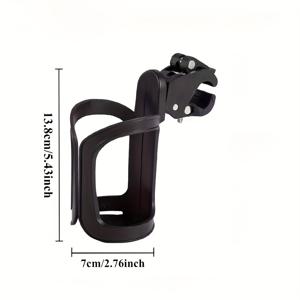 TEMU 360° 회전식 자전거 컵 홀더 - 자전거, 유모차, 스쿠터 및 휠체어에 적합, 내구성 있는 PP 소재, 블랙, 유모차 액세서리, 세련된 디자인, 안전한 부착
