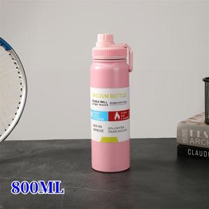 TEMU 800ml 보온/보냉 스테인레스 스틸 물병 - 휴대용, 누출 방지, 플립 탑 뚜껑, 야외 활동, 캠핑 및 여행에 완벽, 다양한 색상 제공, 캠핑 필수품 | 현대 물병 | 내구성 있는 물 용기, 물병
