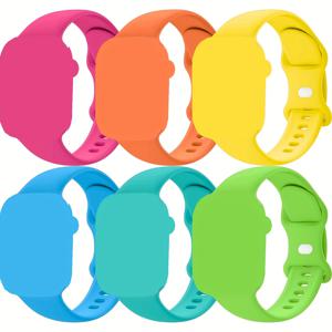TEMU 6개 팩의 호환 가능한 for apple Watch 밴드: 38mm, 40mm, 41mm, 42mm, 44mm, 45mm, 49mm 시계에 맞게 조절 가능 - for iWatch Series 9, 8, 7, 6, 5, 4, 3, 2, 1, SE, Ultra에 적합 - 나비 버클이 있는 방수 실리콘으로 만들어짐
