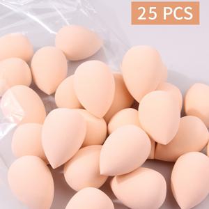 TEMU 25개 다색 메이크업 스폰지: 건식 및 습식 사용, 피부 친화적인 PU, 파운데이션 및 파우더 블렌딩에 완벽 - 분홍색, 검정색 등 다양한 색상 포함!