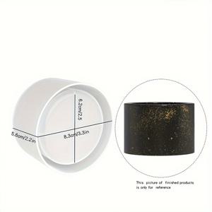 TEMU DTOHO 1개 실리콘 실린더 몰드 수지 주조, 다목적 에폭시 수지 화분 및 촛대 몰드, DIY 다육 식물 화분, 보석 상자, 펜 홀더 제작 몰드