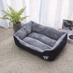TEMU 1PC 고양이 및 소형견용 플러시 반려동물 침대, 사전 조립, PP 코튼 롯지 스타일 반려동물 소파 패드 발자국 - 겨울용 따뜻한 콘도 하우스