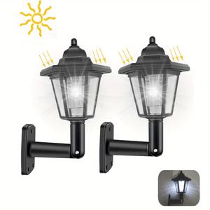 TEMU 2pcs 육각형 태양광 조명 야외 LED 태양광 조명 Led 벽 램프 레트로 랜턴 정원 장식 방수 야외 태양광 거리등