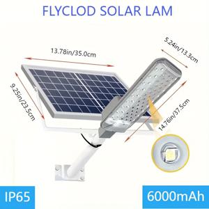 TEMU FlyClod 태양광 LED 벽등 리모컨 포함, 6000mAh 배터리, 자동 켜기/끄기 및 모션 센서, 방수, 야외 마당, 정원, 도로 조명, 쉬운 설치, 자동 조명 | 현대적인 야외 조명 | 에너지 효율적 LED, 태양열 전원 야외 조명