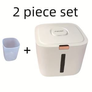 TEMU 2pcs 세트 (쌀통+측정 컵) 가정용 쌀통, 곤충 및 습도 방지 밀봉 쌀 보관 탱크, 고급 쌀 보관 상자, 고양이 음식, 개 음식, 쌀, 밀가루, 콩에 적합