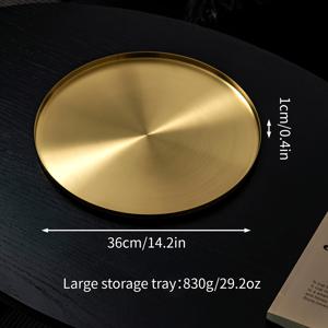 TEMU 1/2/3개 보관 트레이 라운드 골든 원피스 홈 다용도 거울 조명 보관 트레이 장식 홀더 입구 주얼리 보관 플레이트 화장품 립스틱 향수 아로마테라피 장식 오너먼트 거실 커피 테이블 욕실 학생 개학 기념 도미토리 데스크탑 대형 중간 소형 가벼운 럭셔리 보관 트레이