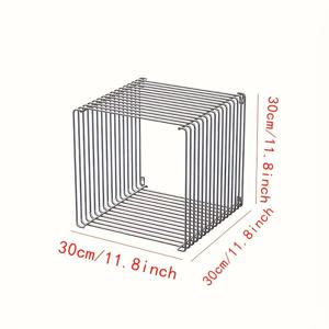 TEMU 1pc 공간 절약형 모던 금속 사이드 테이블 및 벽장 선반 - 기하학적 디자인, 실버 핏, 거실, 입구, 소파 코너, 커피 테이블, 잡지 선반, 입구 정리함, 현대 가구, 내구성 있는 구조, 장식|사이드테이블