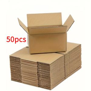 TEMU /100개 브라운 코르가티드 우편함, 뚜껑이 있는 5.7x3.3x4.1 인치 - 배송 및 선물 포장용 내구성 있는 3층 추가 강한 종이 상자, 배송 용품 | 내구성 있는 종이 상자 | 튼튼한 구조, 배송용 상자