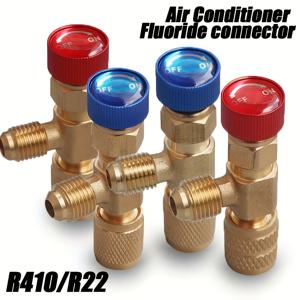 TEMU 4개 세트의 에어컨 냉매 안전 밸브 스위치, 에어컨 냉매 어댑터, 냉장고 HVAC 플루오린 검사 밸브, 플루오린 링크 밸브, 냉매 충전 밸브, 미끄러짐이 쉬운 것은 아님, 효과적으로 누출 방지, 쉽게 설치, 우수한 밀봉, 내구성 및 신뢰성, 탑 스타일 노브