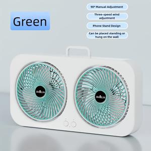 TEMU 벽걸이 및 독립형 디자인의 360° 회전 블레이드가 있는 듀얼 헤드 USB 팬, 충전식 18650 배터리, 조용한 작동, 강력한 바람력, 사무실, 침실, 야외 캠핑을 위한 오래 지속되는 냉각, 충전식 선풍기|벽걸이선풍기|캠핑선풍기