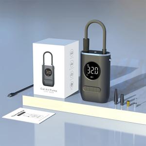 TEMU 휴대용 디지털 에어 컴프레서 - 150PSI USB-C 충전식 타이어 인플레이터, 자동차//스포츠 볼 빠른 공기 주입, 내구성 있는 ABS & 18650 리튬 배터리, LCD 디스플레이, 소형 디자인, 비상용 펌프 | 모던 펌프 | 휴대용 공기 압축기|타이어
