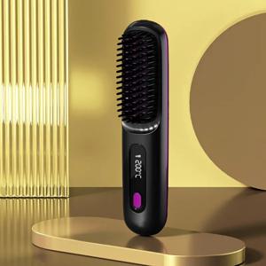 TEMU 무선 스트레이트너 브러시, 30W 세라믹, 3단 온도 설정, LED 디스플레이, 가정 및 여행용 전문 스타일링 도구, 10가지 중요한 휴일(크리스마스, 할로윈, 부활절, 발렌타인데이, 추수감사절, 어머니의 날)에게 이상적인 선물
