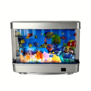 TEMU 1개 LED 다이내믹 어항 장식 램프 - 움직이는 물고기, 산호 & 열대 디자인, USB 전원 데스크탑 장식품 (거실/침실/사무실용) - 리얼리스틱 수중 분위기, 버튼 조절 조명 효과, 아쿠아리움 장식, 생생한 색상, 내구성 플라스틱, 홈 인테리어, 고품질 어항 조명, 실내 디자이너용