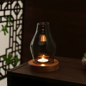 TEMU 1개 빈티지 유리 캔들 홀더, 레트로 방화 아로마테라피 램프 전통 연기 향기 유리 스토브 왁스 랜턴 커버 홈 데코용, 캔들라바 스탠드 향실 거실 식당 장식 오너먼트, 야외 캠핑 피크닉 촛대, 선물