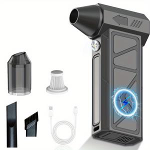 TEMU 휴대용 미니 제트 드라이 블로워 - 고속, 강력한 공기 청소기, USB 충전, 내구성 있는 ABS 구조, 야외 캠핑, 하이킹 및 파티용, 25dB 이하의 조용한 작동, 캠핑 냉각 팬, 캠핑 필수품 | 현대적인 미학 | 조용한 작동|캠핑선풍기