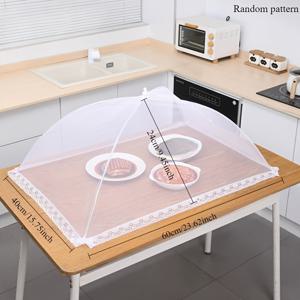 TEMU 대형 팝업 화이트 메쉬 식품 커버 텐트 - 피크닉, 바비큐 및 파티용 접이식 벌레 방지, 모기·파리·바퀴벌레 차단, 쉬운 보관 & 청소, 야외 모기 트랩