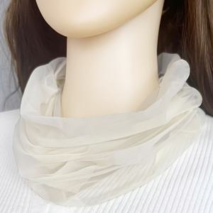TEMU 새 여름용 여성용 경량 귀걸이 단색 얼굴 베일 마스크, 목 보호대, 후드 스카프, 장식 소형 스카프, 얼굴 커버, 목 주름 방지, , 야외 활동 및 출퇴근용