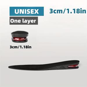 TEMU 1.18-2.36인치 투명 스포츠 편안한 통기성 높이 증가 깔창, 다층 분리 가능한 충격 흡수 깔창, 더 높은 지지력 발 패드 제공