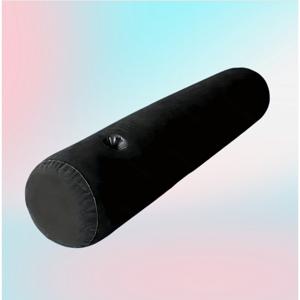 TEMU 1pc 긴 원형 요추 등받이 베개, 녹색 액센트가 있는 블랙 폴리에스테르 바디 베개 - 독서, 휴식, 가정에서 필수적인 보관에 이상적입니다. 독서 베개 | 현대 가정 장식 | 니트 직물 커버, 요추 지원 베개