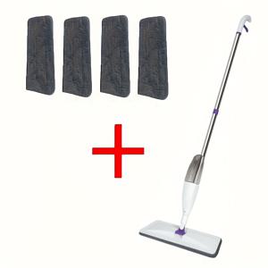 TEMU 다용도 마이크로화이버 스프레이 몹, 재사용 가능한 패드 포함 - 나무 바닥, 라미네이트, 타일 및 세라믹 청소에 이상적 - 주방, 욕실, 거실용, 긴 손잡이, 몹 패드 제공|물걸레청소기