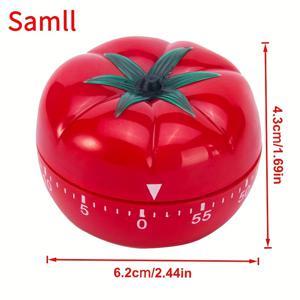 TEMU 1pc 작은 크고 큰 빨간 토마토 모양의 주방 요리 타이머, 창의적이고 사랑스러운 기계적 타이머로 요리할 때 내구성과 유용성을 제공합니다.