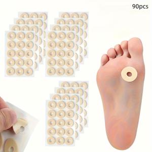 TEMU 90개 자가 접착 라텍스 스펀지 발뒤꿈치 쿠션, 편안하고 가벼운 베이지 색상, 안전한 고정력, 떨어지기 어려움, 가정 및 여행용, 족저근절환 완화 도구|편안한 신발 패드