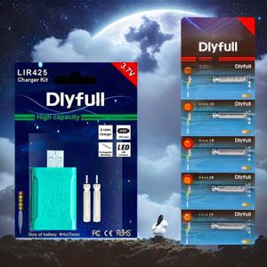TEMU DIYfull 2개 더블 홀 LIR425 배터리 USB 충전기 세트 발광 플로트 재충전식 낚시용 빛나는 부력 물고기 플로트 라이트 교체 배터리 CR425 키트 낚시 액세서리