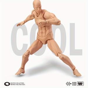 TEMU 1 PVC 아트 피규어 - 근육질 & 슬림한 여성 컬렉터블 인형, 복잡한 관절 구조로 다이내믹 포즈 가능, 리얼리스틱 라이트 베이지 질감 및 디테일된 해부학적 구조 - 애니메이션 팬을 위한 이상적인 모델 전시 또는 창의적 영감, 수집가용 아이템, 세련된 디자인, 정교한 관절