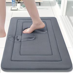 TEMU 부드럽고 편안한 메모리 폼 욕실 매트, 미끄럼 방지 및 흡수성 욕실 러그, 기계 세탁 가능, 폴리에스터 및 PVC 블렌드 소재, (8가지 색상, 10가지 다른 장소) 생동감 있는 색상, 400g/m², 1.2cm 두께, 직사각형 모양, 직물, 쉽게 청소 가능, 욕실 카펫