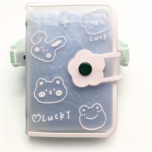TEMU 카드 케이스, 카드 24개 슬롯, 버튼 클로저, 포토카드, ID, 여권을 보관하기에 적합한 카툰 테마 바인더 지갑. 남성과 여성 모두에게 설계된 카드 케이스입니다.