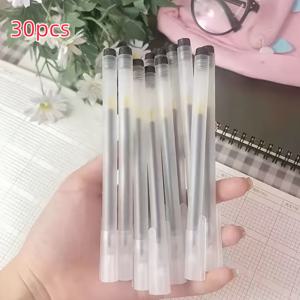 TEMU 30개 젤 잉크 볼펜, 검정색 일본식 펜, 0.5mm (0.02인치) 초미세 볼펜, 가정, 학교 및 사무실용