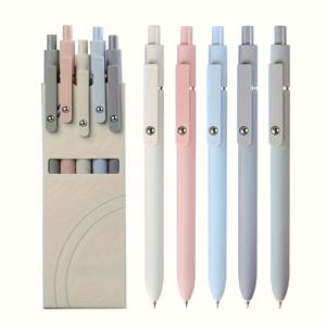 TEMU 5개 빠른 건조 젤 펜 - 0.5mm 미세 팁, 리트랙터블, 부드러운 필기 - 다양한 색상의 미적 디자인 - 학교, 사무실, 다이어리 사용 및 선물용 이상적