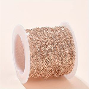 TEMU DIY 주얼리 만들기용 다색 및 다양한 사이즈 구리 크로스 체인 O-체인, 약 10미터/롤 - 팔찌, 목걸이, 귀걸이에 적합
