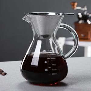 TEMU 커피 머신 - 20oz/600ml 유리 물병 커피 서버와 유리 커피 드립 필터/필터, 가정 또는 사무실에 적합한 고보로실리케이트 커피 공유 포트 핸드 드립 커피 장비 세트, 녹슬지 않는 스테인리스 스틸 무지 필터/드립 필터|커피