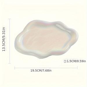 TEMU 1개 우아한 화이트 세라믹 플레이트 - 광택 있는 보석 및 화장품 정리함, 꽃 테마 홈 데코, 크리스마스, 새해 선물에 완벽, 남성 및 여성용 선물, 목걸이 홀더 | 고급 마감, 보석 디스플레이