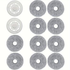 TEMU 로봇 진공 청소기 걸레 거치대 키트 - Dreame L10s Ultra, L10 Prime 및 Xiaomi 모델 X20+, X10+, S10+ 호환 | 거치대 1개 & 걸레 10개 포함