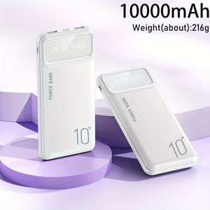 TEMU 새로운 10000/20000mAh 휴대용 충전 모바일 파워뱅크, LED 디스플레이 포함, Type C 충전기, 아이폰 15/14/13/12 프로 맥스/iPad 프로/ 호환, 2포트 출력, 여행 및 비상 충전용, 4가지 색상, 야외 여행에 이상적|보조배터리|C타입충전기|보조배터리20000