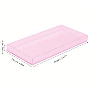 TEMU 1pc 아크릴 화장대 트레이, 10x4.9 인치 - 세련된 폴리시드 마무리, 욕실 카운터탑용 다용도 정리함, 메이크업, 비누 분배기, 아로마 테라피 컵 및 촛불, 욕실 정리함 및 보관함