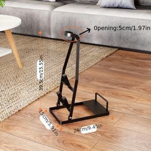 TEMU 1개 세로형 소형 흡입구 진공청소기 보관대, 3개의 보관대 포함, 걸레, 빗자루, 소형 진공청소기 및 기타 도구에 적합, 검정 및 흰색 옵션, 접이식 보관, 공간 절약, 완벽한 방 장식 및 가정용 보관 용품, 스탠딩 선반