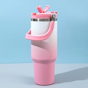 TEMU 30oz 스테인리스 스틸 진공 단열 텀블러 손잡이 포함 - 누수 방지, 더블 벽으로 뜨거운 & 차가운 음료용, 차, 집, 직장, 여행에 완벽 - 그라데이션 색상, 이상적인 크리스마스 선물|텀블러