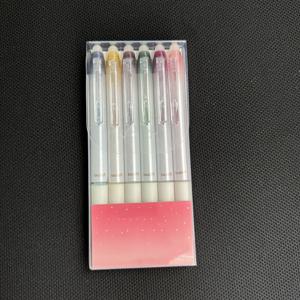 TEMU 리트랙터블 6개 세트 글리터 지우기 가능한 젤 펜, 0.7mm 미세 팁, 색상의 미적 펜으로 일기, 가정, 학교 및 사무용품에 적합합니다.|다이어리|일기장