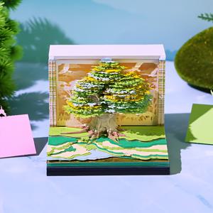 TEMU 3D 팝업 캘린더, 우아한 나무 디자인, 영어 버전, 창의적인 선물 및 장식품.