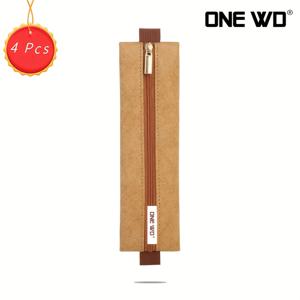 TEMU 4개 OneWD 패셔너블 경량 연필 케이스, 탄성 클로저 - 펜, 연필 및 볼펜용 내구성 있는 듀폰 페이퍼 펜 슬리브